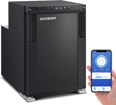 BODEGA Upgraded 12 Volt Refrigerator, RV Refrigerator APP Control, 45L(1.6cu.ft) RV Fridge and Freezer,Car Refrigerator with Lock, (-4℉-46℉) Fridge for Truck,RV,Camping,Travel-12/24V DC