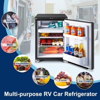 BODEGA Upgraded 12 Volt Refrigerator, RV Refrigerator APP Control, 45L(1.6cu.ft) RV Fridge and Freezer,Car Refrigerator with Lock, (-4℉-46℉) Fridge for Truck,RV,Camping,Travel-12/24V DC