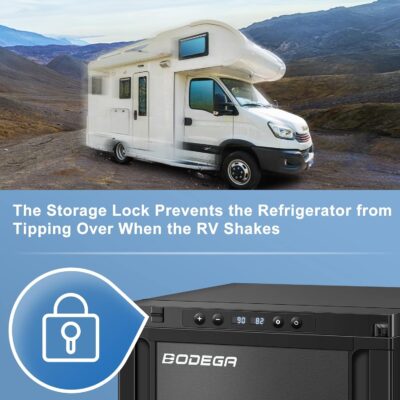 BODEGA Upgraded 12 Volt Refrigerator, RV Refrigerator APP Control, 45L(1.6cu.ft) RV Fridge and Freezer,Car Refrigerator with Lock, (-4℉-46℉) Fridge for Truck,RV,Camping,Travel-12/24V DC