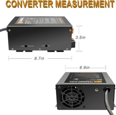 RV Converter | Multiple Capacities | Power Converter with Built-in 4 Stage Smart Battery Charger | RV Battery Charger 55 Amp 12V Power Supply Battery Charger