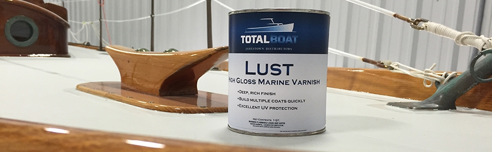 TotalBoat Recoat High Gloss Marine Varnish on Wooden Boat