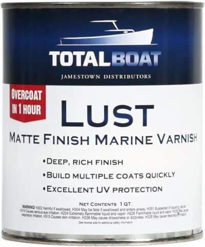 TotalBoat-482869 Lust Marine Varnish, High Gloss and Matte Finish for Wood, Boats, Outdoor Furniture (High Gloss, Quart)