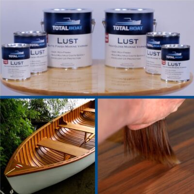 TotalBoat-482869 Lust Marine Varnish, High Gloss and Matte Finish for Wood, Boats, Outdoor Furniture (High Gloss, Quart)