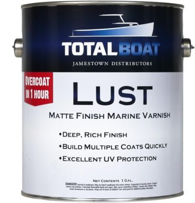 TotalBoat-482869 Lust Marine Varnish, High Gloss and Matte Finish for Wood, Boats, Outdoor Furniture (High Gloss, Quart)