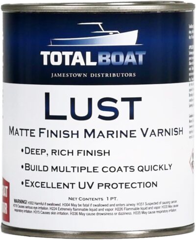 TotalBoat-482869 Lust Marine Varnish, High Gloss and Matte Finish for Wood, Boats, Outdoor Furniture (High Gloss, Quart)