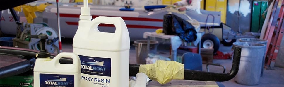 TotalBoat 5:1 Epoxy Resin in Boat Workshop