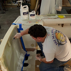 TotalBoat 5:1 Epoxy Resin in Use During Boat Repair