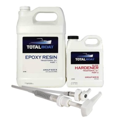 TotalBoat 5:1 Epoxy Resin Kit (Gallon, Slow Hardener), Marine Grade Epoxy for Fiberglass and Wood Boat Building and Repair