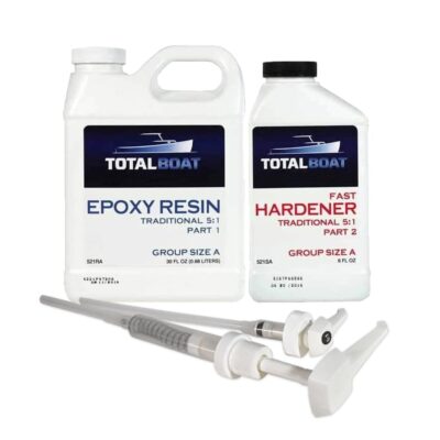 TotalBoat 5:1 Epoxy Resin Kit (Gallon, Slow Hardener), Marine Grade Epoxy for Fiberglass and Wood Boat Building and Repair