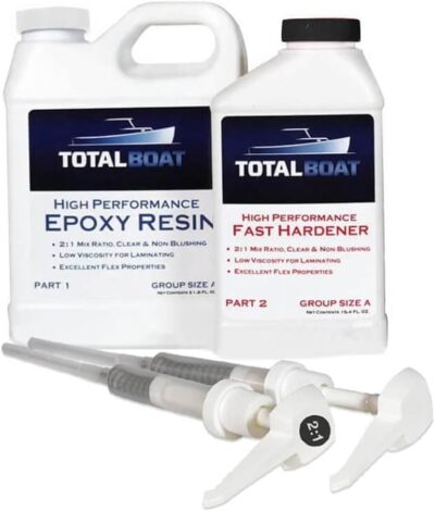 TotalBoat-510825 High Performance Epoxy Kit  (Gallon, Medium), Crystal Clear Marine Grade Resin and Hardener for Woodworking, Fiberglass and Wood Boat Building and Repair