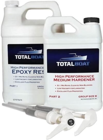 TotalBoat High Performance Epoxy Kit (Gallon, Fast), Crystal Clear Marine Grade Resin and Hardener for Woodworking, Fiberglass and Wood Boat Building and Repair