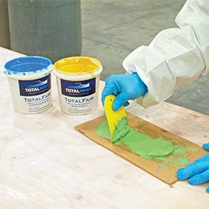 TotalBoat TotalFair Epoxy Fairing Compound mix until a solid green color for best results.