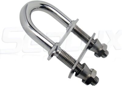 SeaLux Marine AISI 316 Stainless Steel Hea vy Duty Class III Bow Eye withTaper Safety Lock Nut 1/2" (M12) Stock (4-3/4") Length, 6000 lbs Capacity