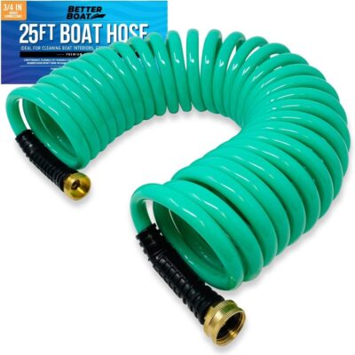 15FT Coiled Boat Hose | Coil Hose Water Hoses Expandable