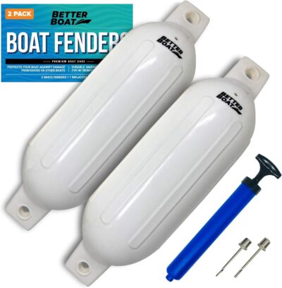 2 Pack Boat Fenders  23" x 6.5" Black, Blue or White