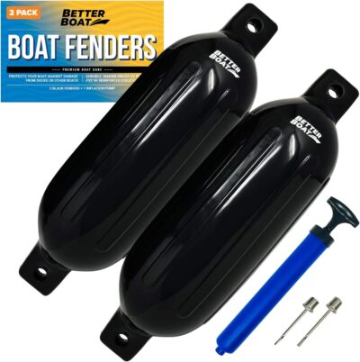 2 Pack Boat Fenders  23" x 6.5" Black, Blue or White