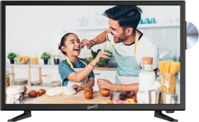 Supersonic SC-1912 19-Inch LED HDTV with 1080p Picture Quality, Built-in DVD Player, HDMI, USB, PC Monitor Capability, and AC/DC Compatibility - Ideal for RVs & Kitchens