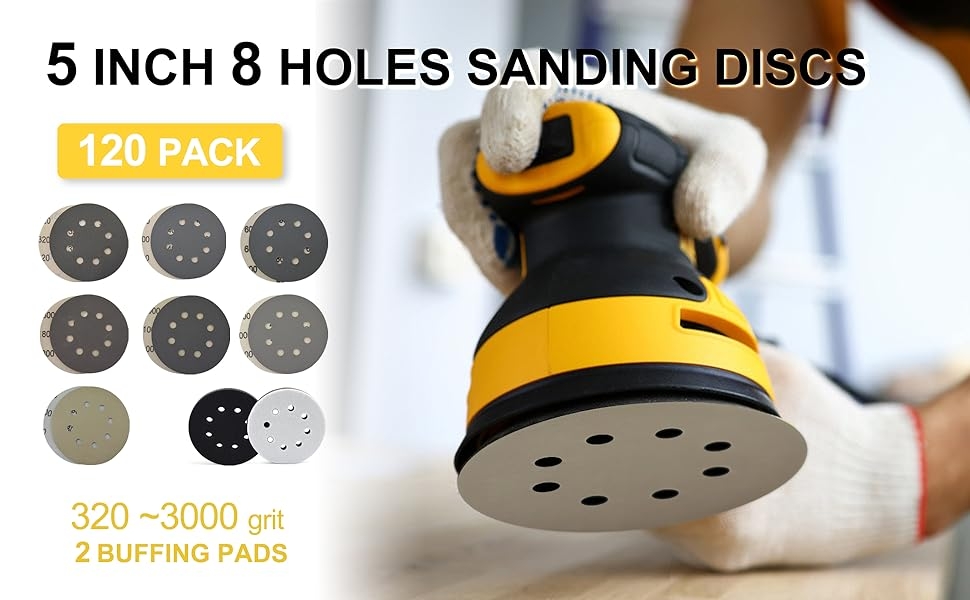 5 inch 8 holes sanding discs