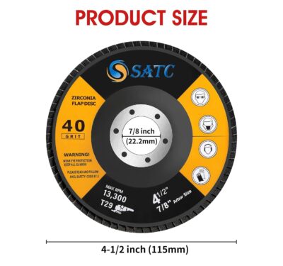 S SATC 20PCS Flap Discs 4 1/2 for Angle Grinder