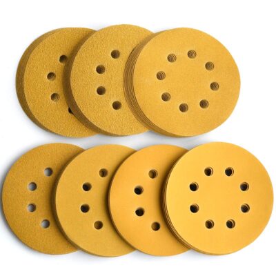 100-Pack 5-Inch 8-Hole Hook and Loop Sanding Discs 320-Grit