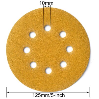 100-Pack 5-Inch 8-Hole Hook and Loop Sanding Discs 320-Grit