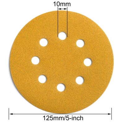 100-Pack 5-Inch 8-Hole Hook and Loop Sanding Discs 320-Grit