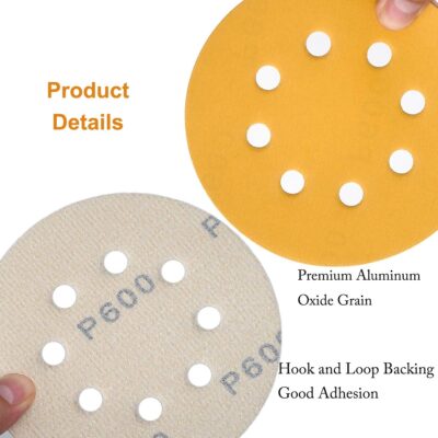 100-Pack 5-Inch 8-Hole Hook and Loop Sanding Discs 320-Grit