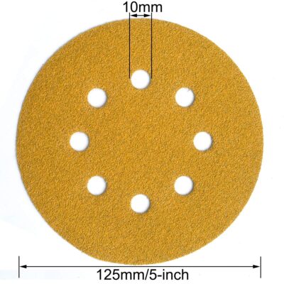 100-Pack 5-Inch 8-Hole Hook and Loop Sanding Discs 320-Grit