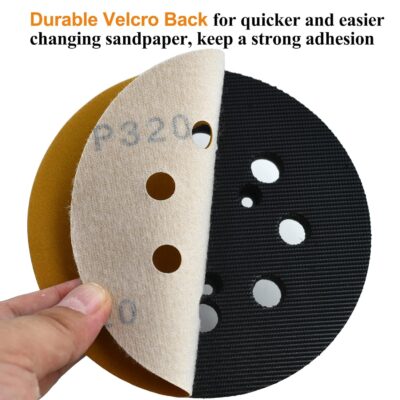 100-Pack 5-Inch 8-Hole Hook and Loop Sanding Discs 320-Grit