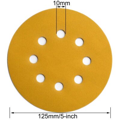 100-Pack 5-Inch 8-Hole Hook and Loop Sanding Discs 320-Grit