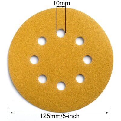 100-Pack 5-Inch 8-Hole Hook and Loop Sanding Discs 320-Grit