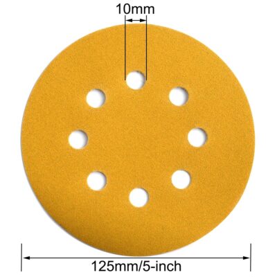 100-Pack 5-Inch 8-Hole Hook and Loop Sanding Discs 320-Grit