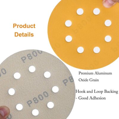 100-Pack 5-Inch 8-Hole Hook and Loop Sanding Discs 320-Grit