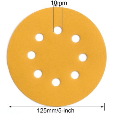 100-Pack 5-Inch 8-Hole Hook and Loop Sanding Discs 320-Grit