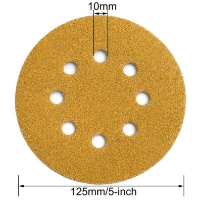 100-Pack 5-Inch 8-Hole Hook and Loop Sanding Discs 320-Grit