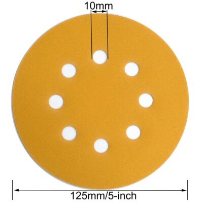 100-Pack 5-Inch 8-Hole Hook and Loop Sanding Discs 320-Grit