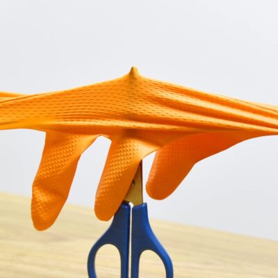 Thor Grip Heavy Duty Industrial Orange Nitrile Gloves with Raised Diamond Texture, 8-mil, Latex Free, Powder Free