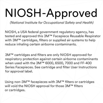 3M Rugged Comfort Quick Latch Half Facepiece Reusable Respirator 6503QL, NIOSH, Cool Flow Exhalation Valve, Bayonet Connection, Silicone Face Seal, for Gases, Vapors, Dust, Maintenance, Construction,L