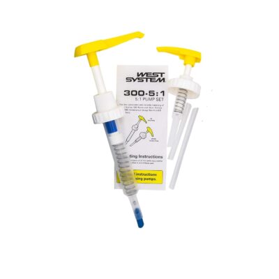 West System 105-B Epoxy Resin Bundle with 206-B Slow Epoxy Hardener and 300 Mini Pumps Epoxy Metering Pump Set, Pale Yellow