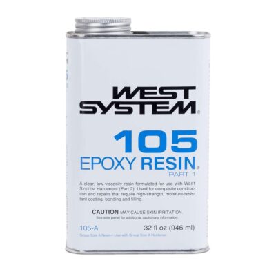 WEST SYSTEM 105A Epoxy Resin (32 fl oz) Bundle with 207SA Special Clear Epoxy Hardener (10.6 fl oz) and 300 Mini Pumps Epoxy Metering 3-Pack Pump Set (3 Items)