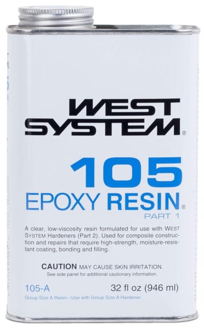 WEST SYSTEM 105A Epoxy Resin (32 fl oz) Bundle with 207SA Special Clear Epoxy Hardener (10.6 fl oz) and 300 Mini Pumps Epoxy Metering 3-Pack Pump Set (3 Items)