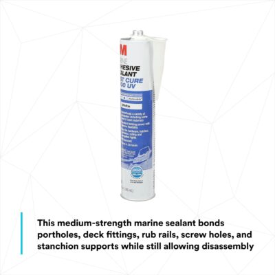 3M Marine Adhesive Sealant 4000 UV, PN06580, White, 295 mL Cartridge, 10 Fl Oz (Pack of 1)