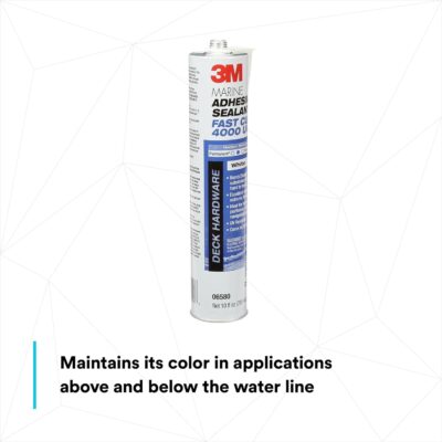 3M Marine Adhesive Sealant 4000 UV, PN06580, White, 295 mL Cartridge, 10 Fl Oz (Pack of 1)