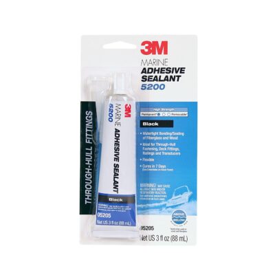 3M Marine Adhesive Sealant 5200 (06500) Permanent Bonding and Sealing for Boats and RVs Above and Below the Waterline Waterproof Repair, White, 10 fl oz Cartridge