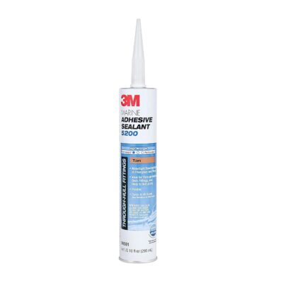 3M Marine Adhesive Sealant 5200 (06500) Permanent Bonding and Sealing for Boats and RVs Above and Below the Waterline Waterproof Repair, White, 10 fl oz Cartridge