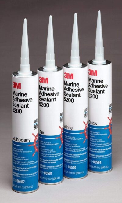 3M Marine Adhesive Sealant 5200 (06500) Permanent Bonding and Sealing for Boats and RVs Above and Below the Waterline Waterproof Repair, White, 10 fl oz Cartridge