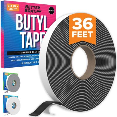 Butyl Tape RV and Marine Boat Windows and Sealing White Double Sided Putty Tape RV Window Seal Kit Butyl Sealant Tape Outdoor Waterproof Rubber Caulking Tape 1/8 x 3/4 x 36 FT White