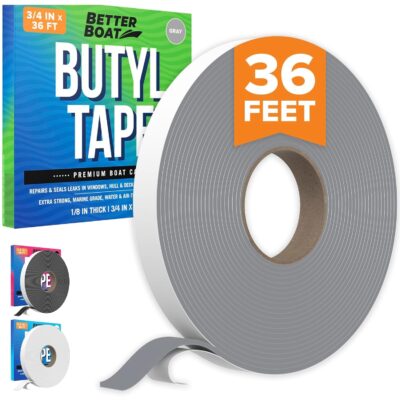 Butyl Tape RV and Marine Boat Windows and Sealing White Double Sided Putty Tape RV Window Seal Kit Butyl Sealant Tape Outdoor Waterproof Rubber Caulking Tape 1/8 x 3/4 x 36 FT White