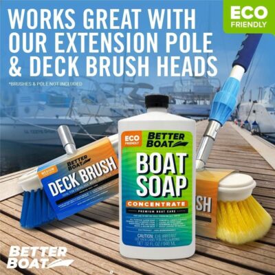 Premium Grade Boat Soap Marine Concentrate Cleaner Boat Wash Soap and Wax for Fresh and Salt Water Use Clean Fiberglass Boat Hulls Boat Cleaning Supplies RV Products Boat Cleaner