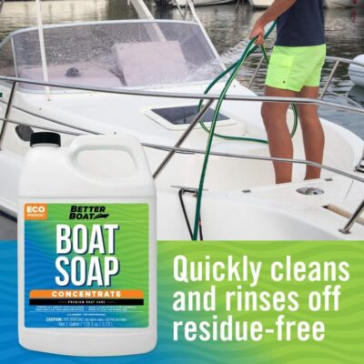 Premium Grade Boat Soap Marine Concentrate Cleaner Boat Wash Soap and Wax for Fresh and Salt Water Use Clean Fiberglass Boat Hulls Boat Cleaning Supplies RV Products Boat Cleaner